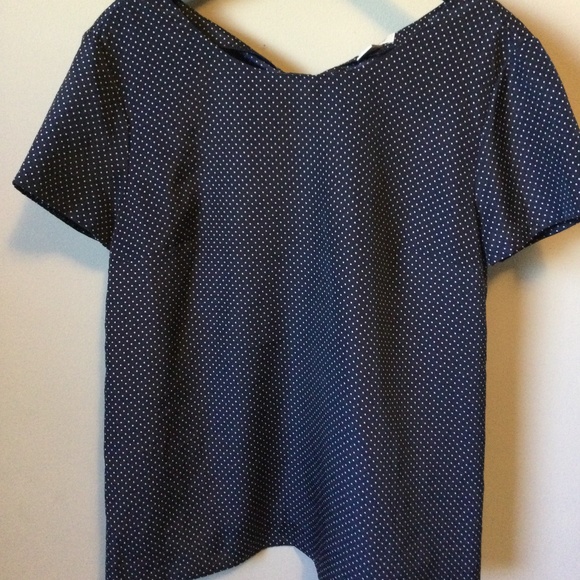 J. Crew Polka Dot blouse navy xxs - Picture 3 of 3